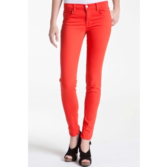 j brand red jeans
